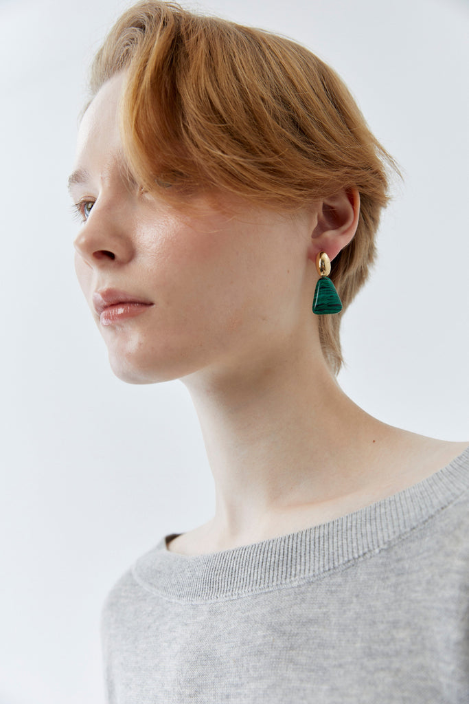 Green Cone Drop Earrings - Nakamol