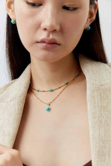 Turquoise Coin Pendant Necklace - Nakamol