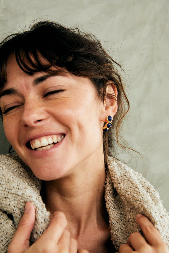 Triple Lapis Earrings - Nakamol