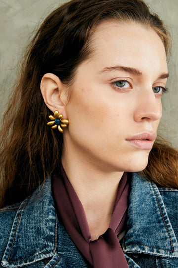 Blue Flora Earrings - Nakamol