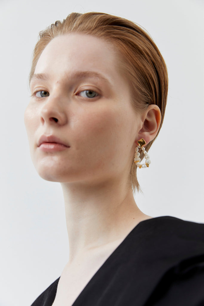 Pearl Gold Drop Earrings - Nakamol