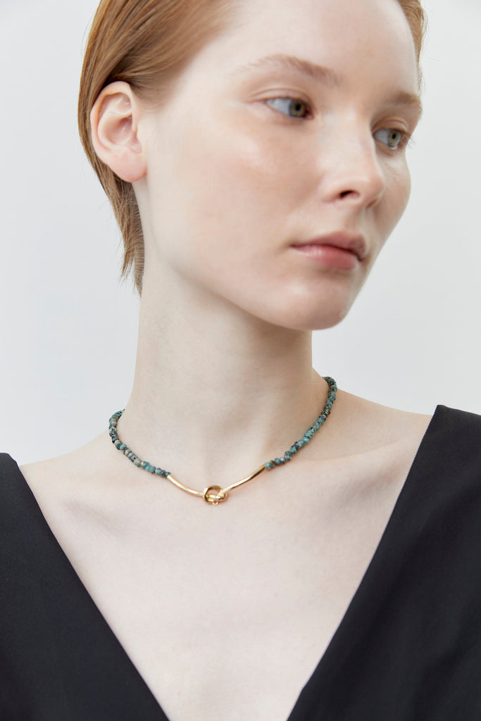 Unakite Mix Bead Single String Necklace - Nakamol