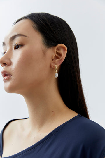 Half Moon Pearl Earrings - Nakamol