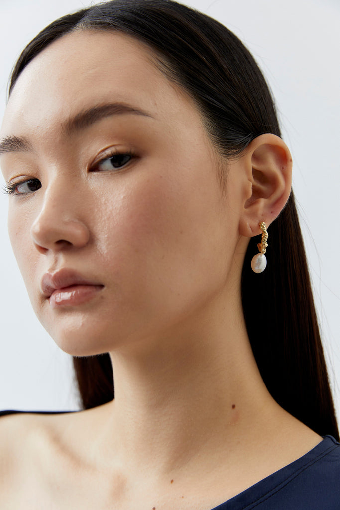 Half Moon Pearl Earrings - Nakamol