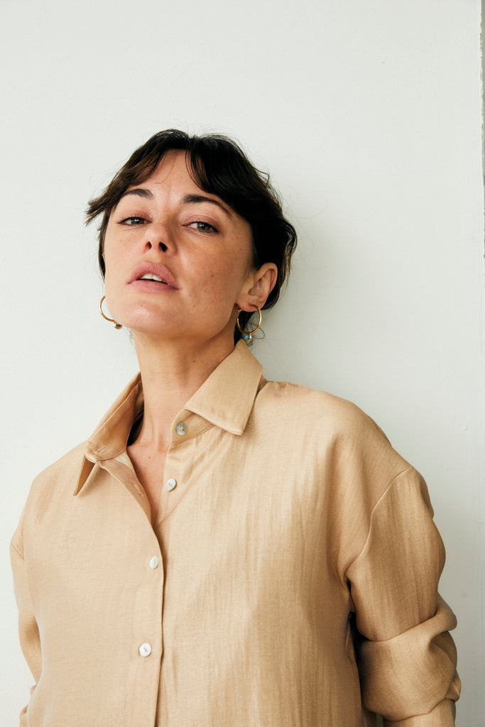 Twist Green Gold Earrings - Nakamol