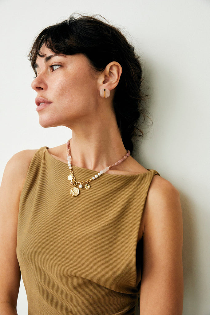 Pink Mix Charm Beaded Necklace - Nakamol