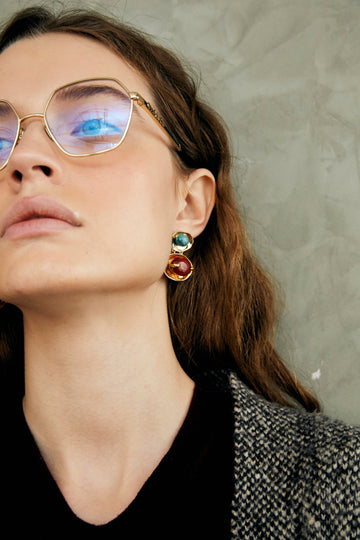 Agate Blue Crystal Earrings - Nakamol