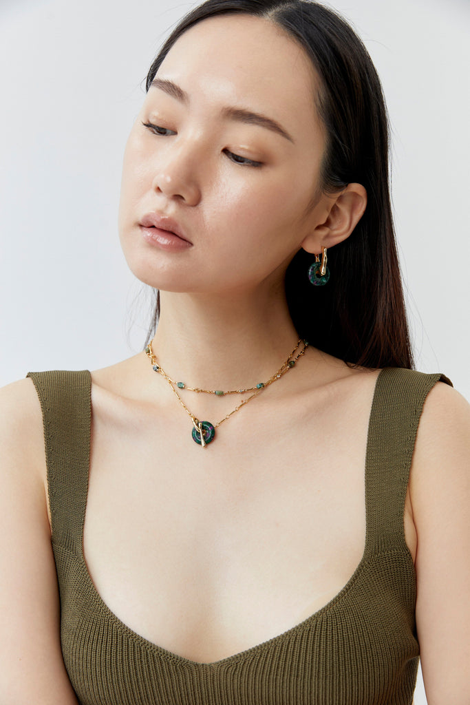 Amazonite Gold Dainty Necklace - Nakamol