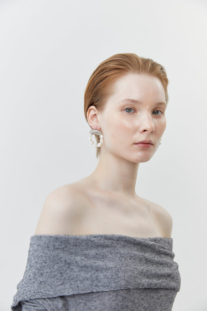 White Pearl Sphere Earrings - Nakamol