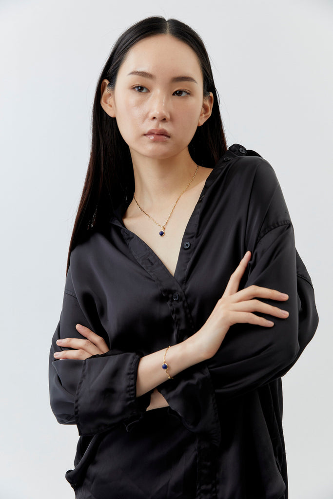 Lapis Coin Stone Bracelet - Nakamol