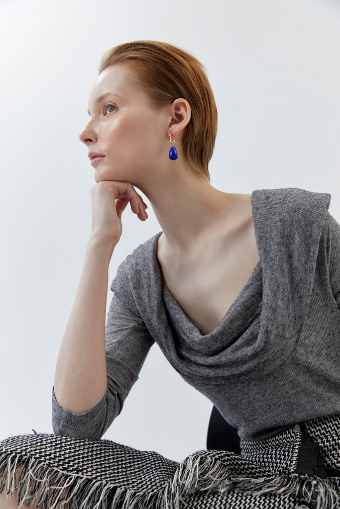 Lapis Lazuli C-Hook Earrings - Nakamol