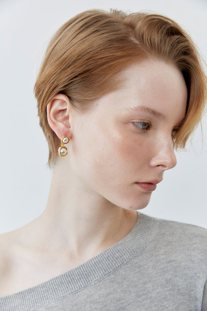 Double Pearl Earrings - Nakamol