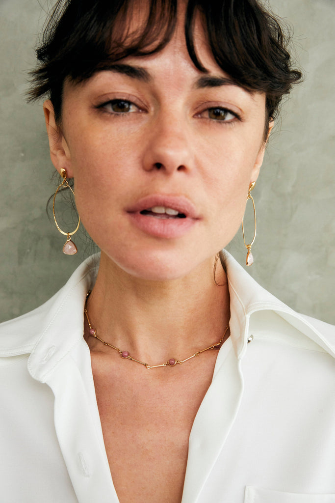 Nude Stone Mix Gold Necklace - Nakamol