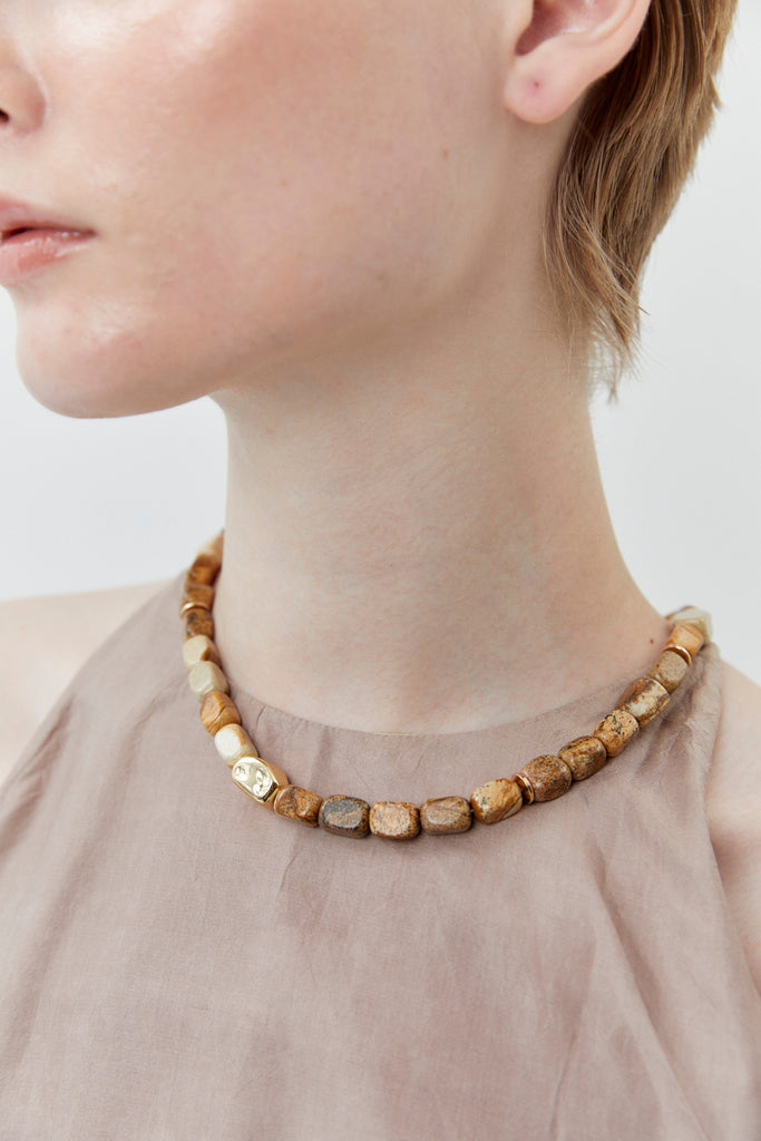 Brown Agate Beaded Short Necklace - Nakamol