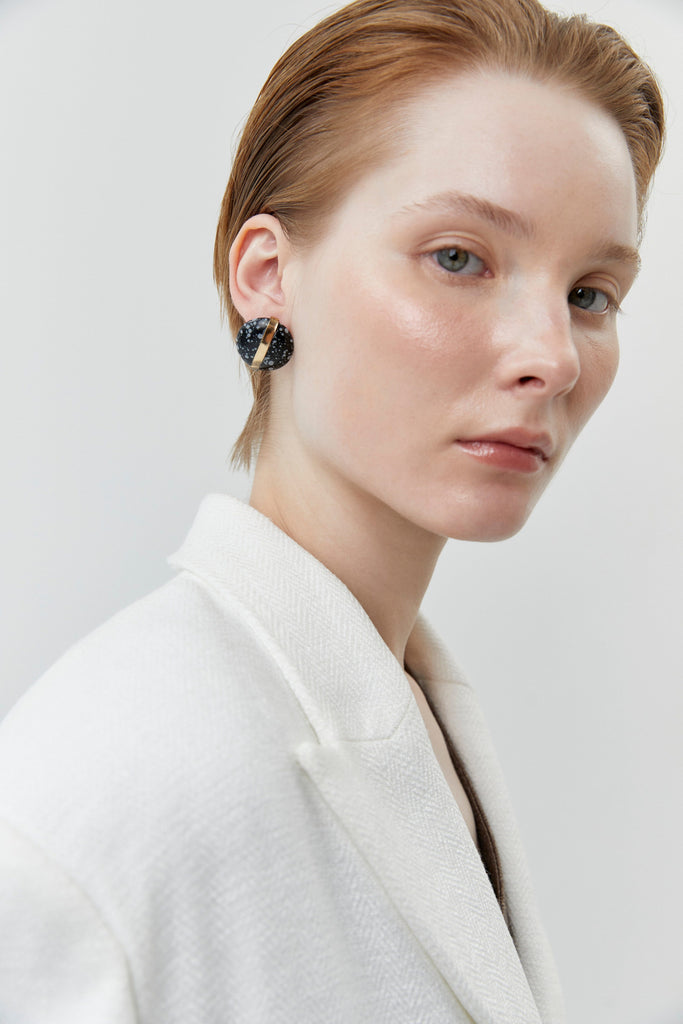 Black Agate Stone Earrings - Nakamol