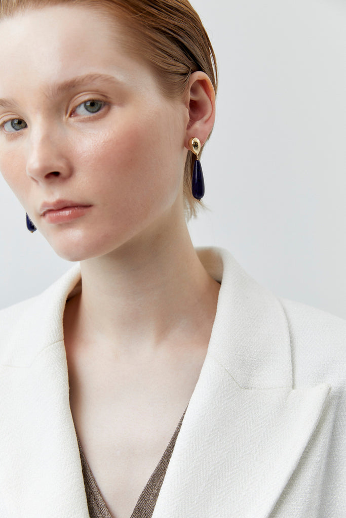 Lapis Lazuli Elongated Drop Earrings - Nakamol