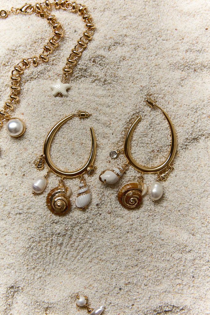 Shell Charm Hoop Earrings - Nakamol