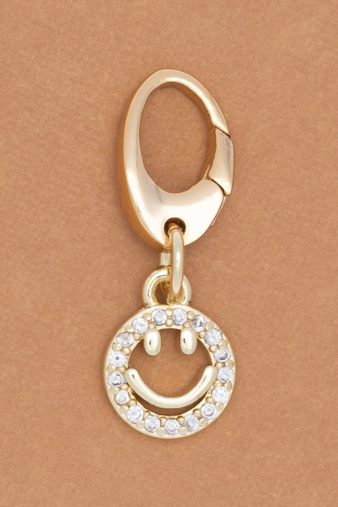 Smiley Pavé Oval Clasp Charm - Nakamol