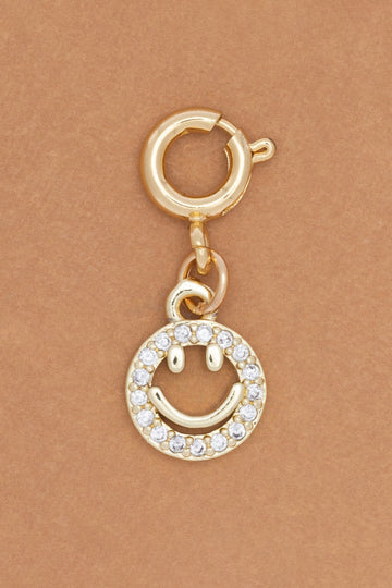Smiley Pavé Ring Clasp Charm - Nakamol