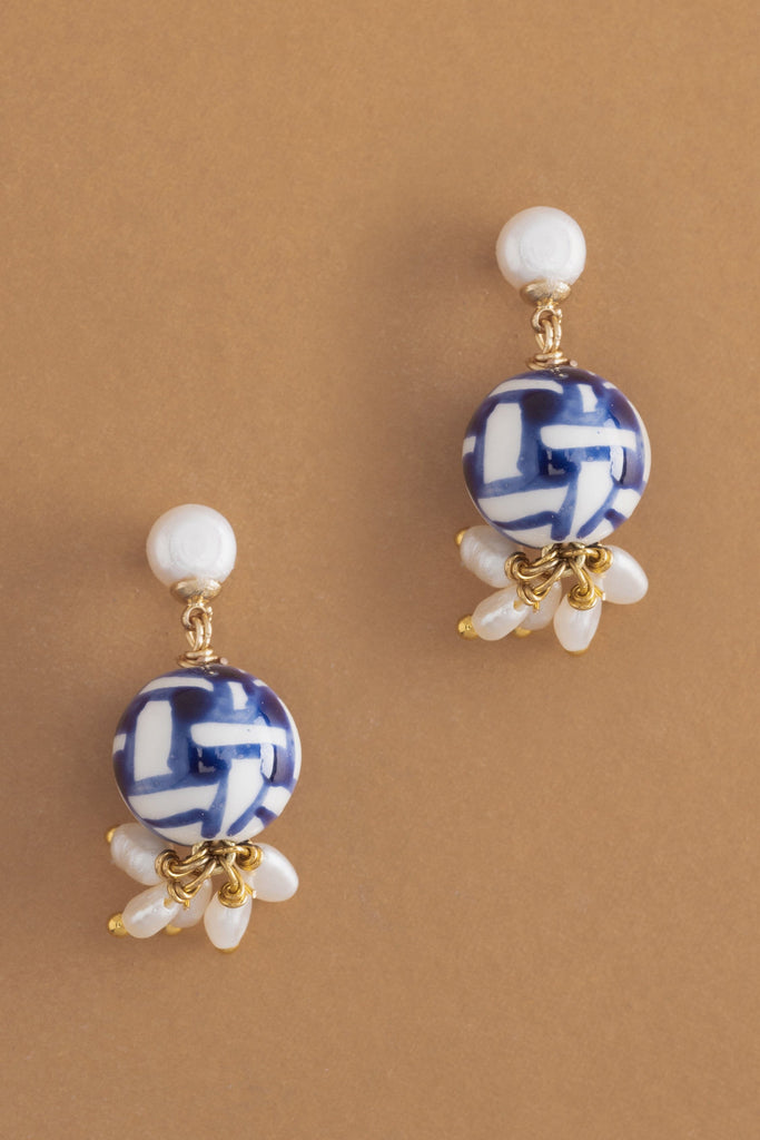 Delicate Blue Drop Earrings - Nakamol