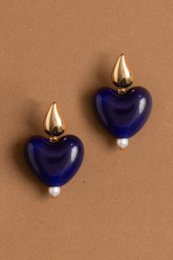 Blue Heart Lapis Earrings - Nakamol
