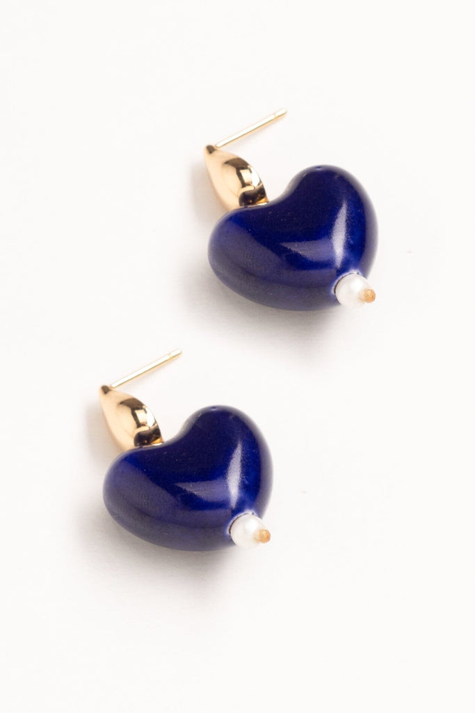 Blue Heart Lapis Earrings - Nakamol