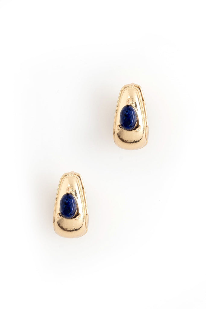 Lapis Gold Huggie Earrings - Nakamol