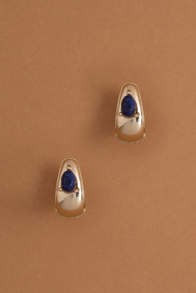 Lapis Gold Huggie Earrings - Nakamol