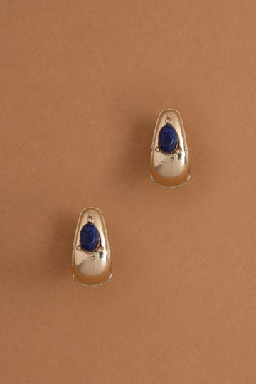 Lapis Gold Huggie Earrings - Nakamol