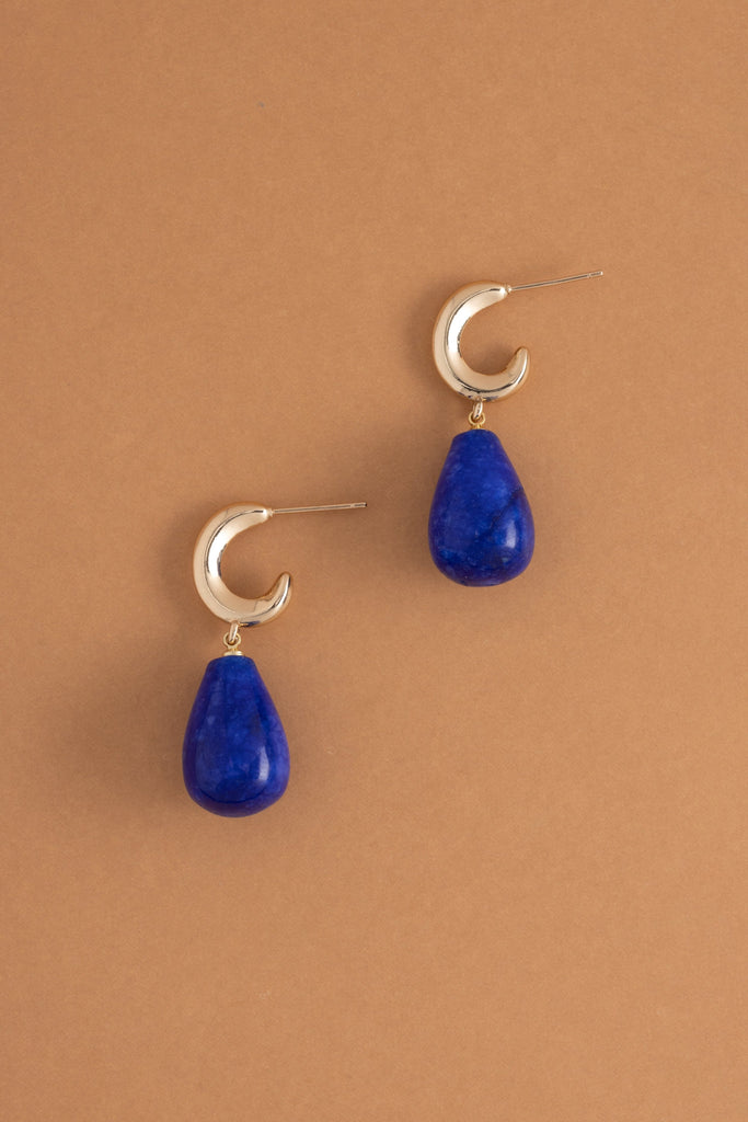Lapis Lazuli C-Hook Earrings - Nakamol