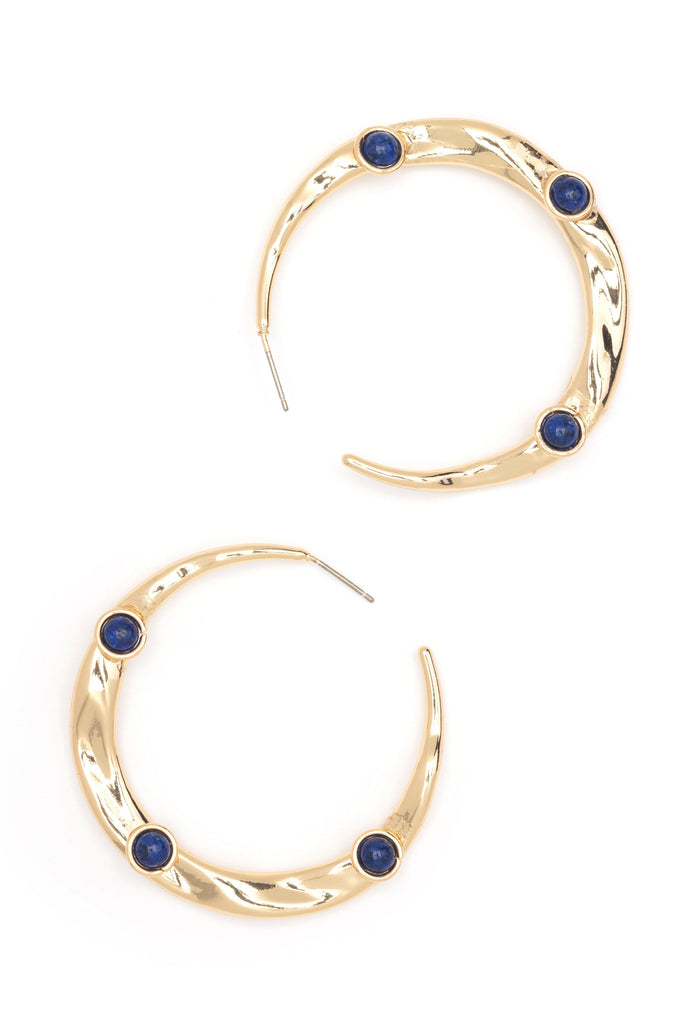 Lapis Crescent Earrings - Nakamol