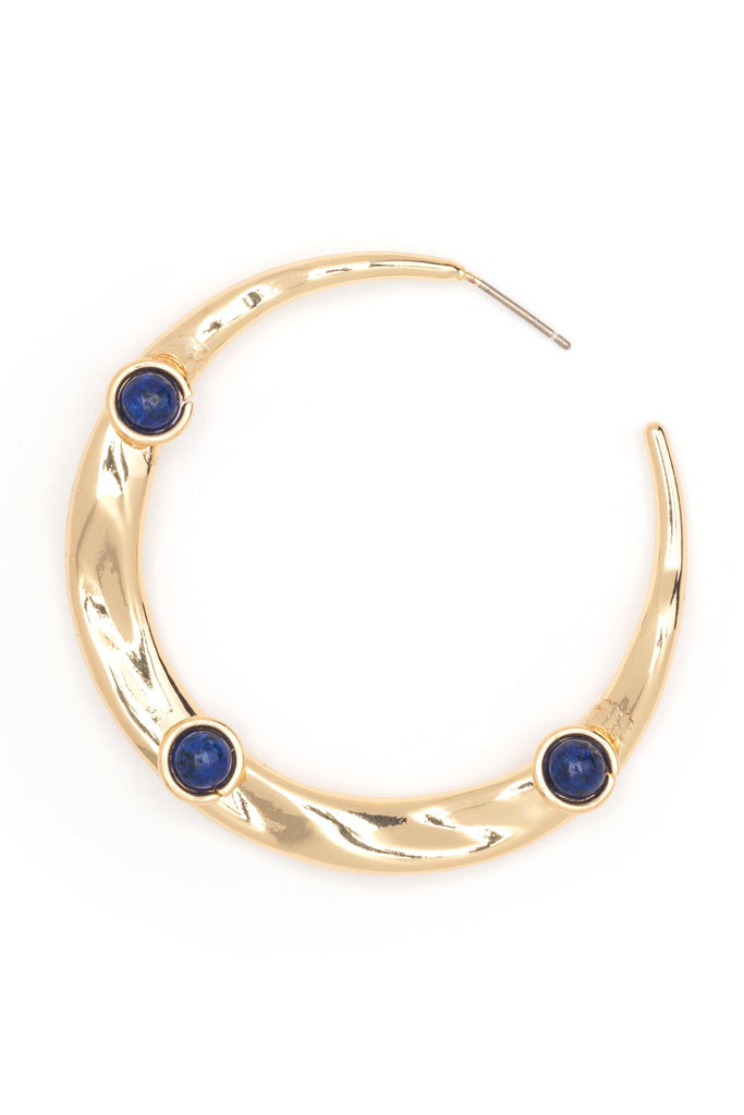 Lapis Crescent Earrings - Nakamol