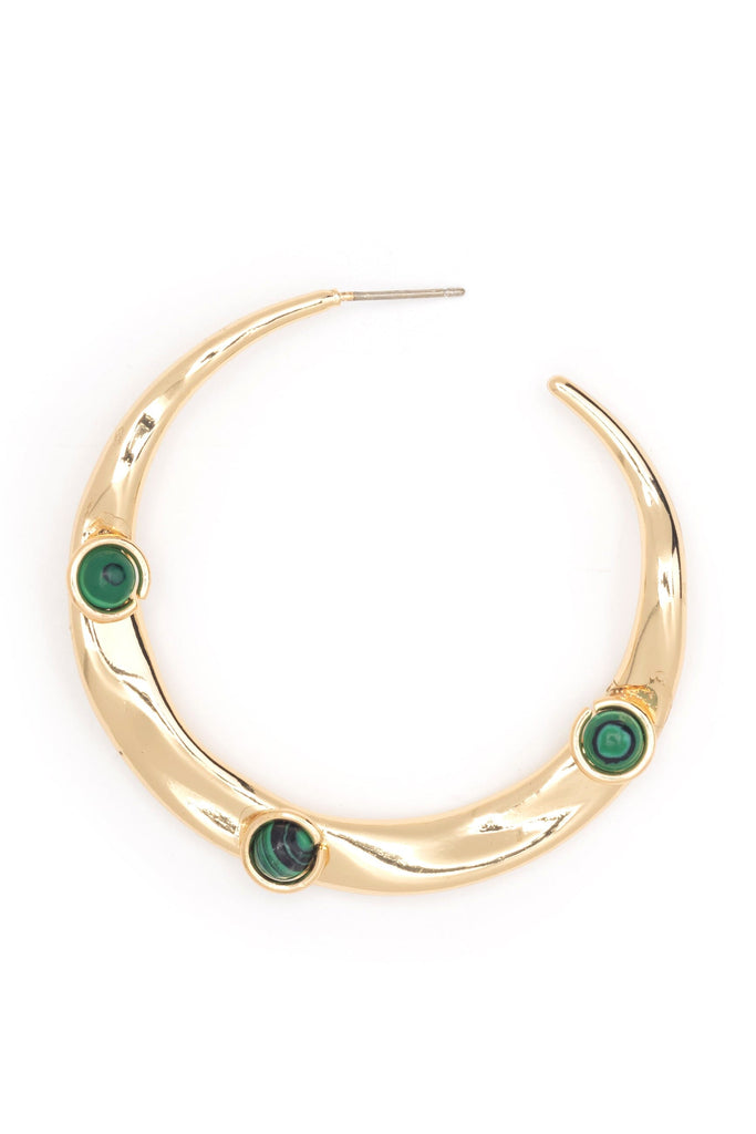 Malachite Crescent Earrings - Nakamol