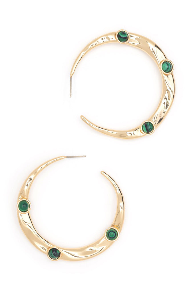 Malachite Crescent Earrings - Nakamol