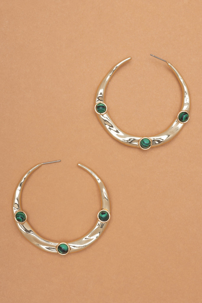 Malachite Crescent Earrings - Nakamol