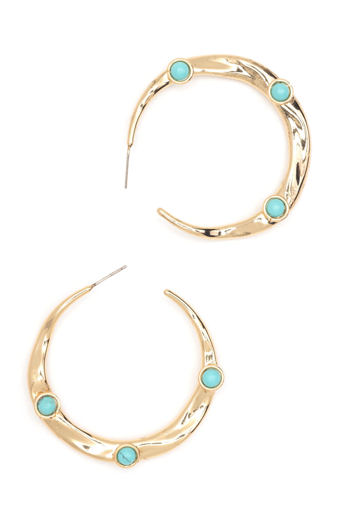 Turquoise Crescent Earrings - Nakamol