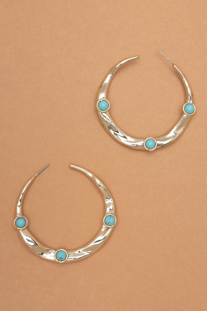 Turquoise Crescent Earrings - Nakamol