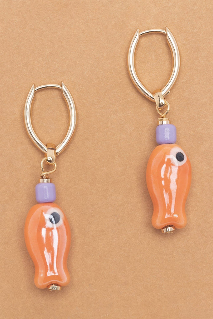 Lucky Orange Fish Drop Earrings - Nakamol