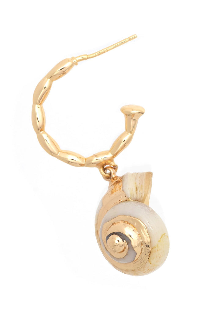 Gold Shell C Hook Earrings - Nakamol