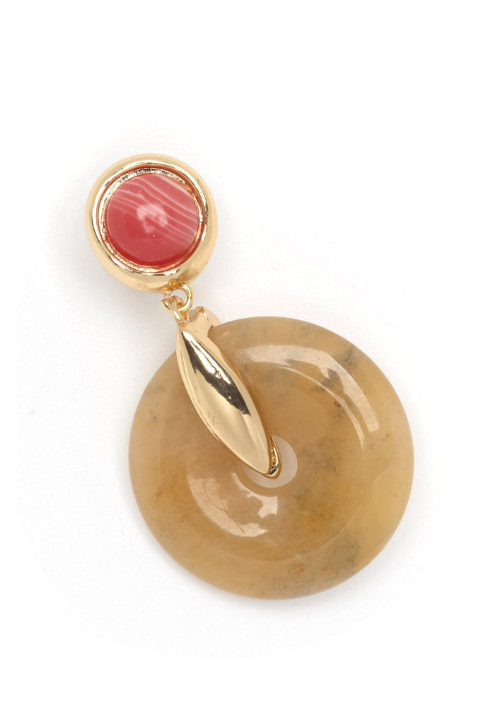 Citrine Coin Drop Earrings - Nakamol