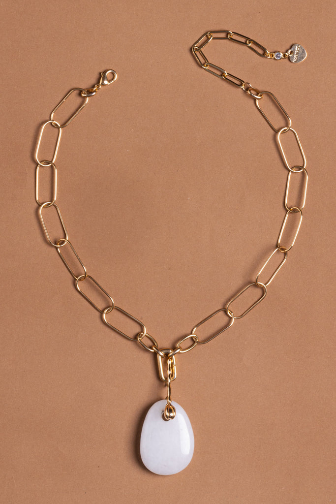 Moonstone Gold Link Necklace - Nakamol