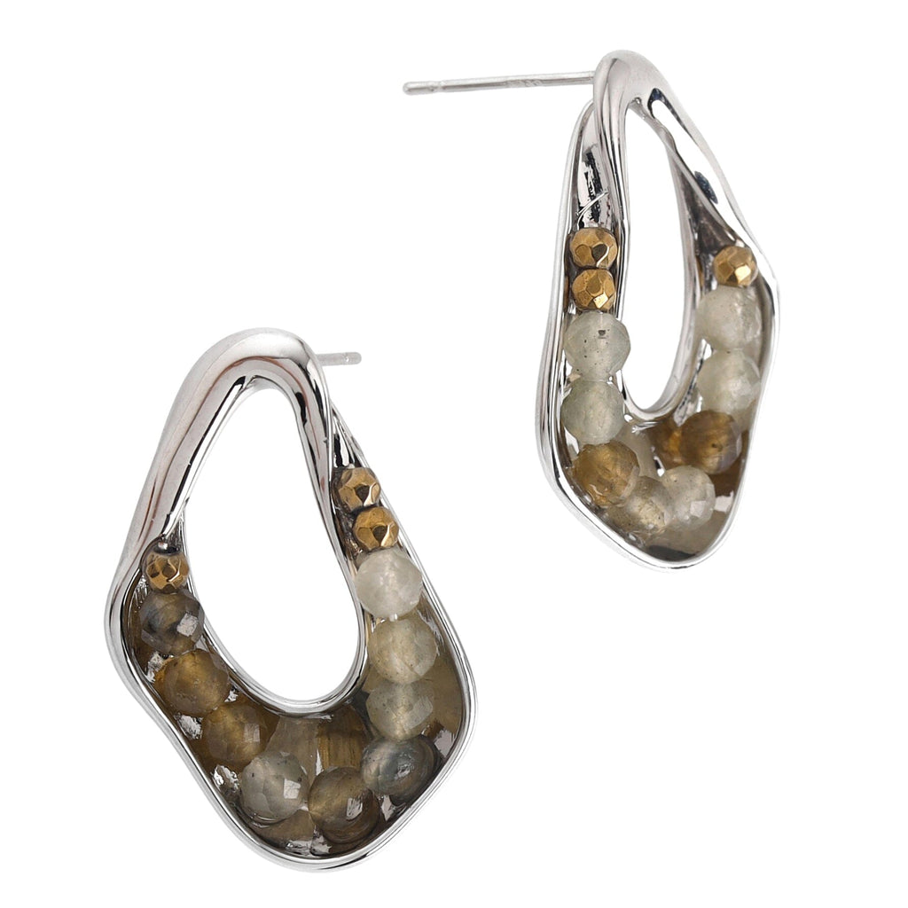 MARBLED FREEFORM EARRINGS - Nakamol