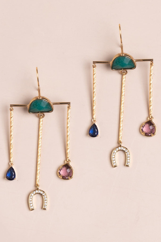 Rainbow Crystal Chandelier Earrings - Nakamol