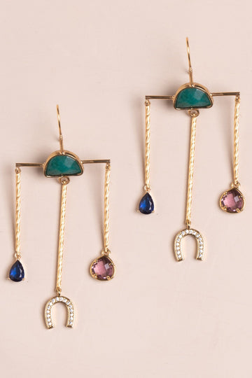 Rainbow Crystal Chandelier Earrings - Nakamol