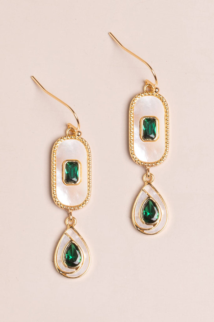 Emerald White Drop Earrings - Nakamol