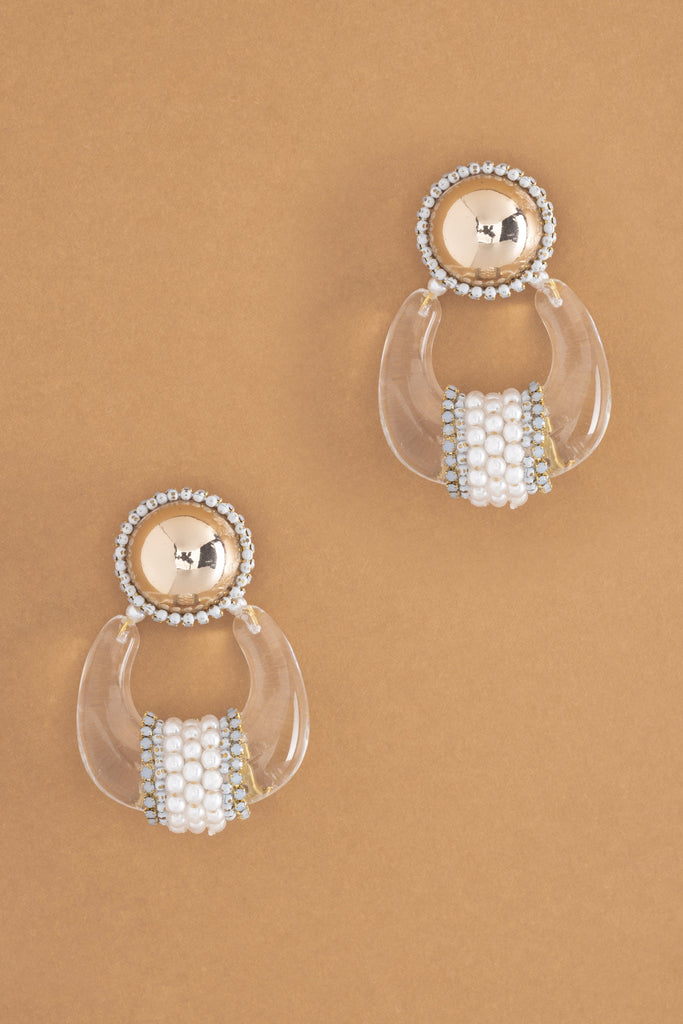Golden Ball Crystal Earrings - Nakamol
