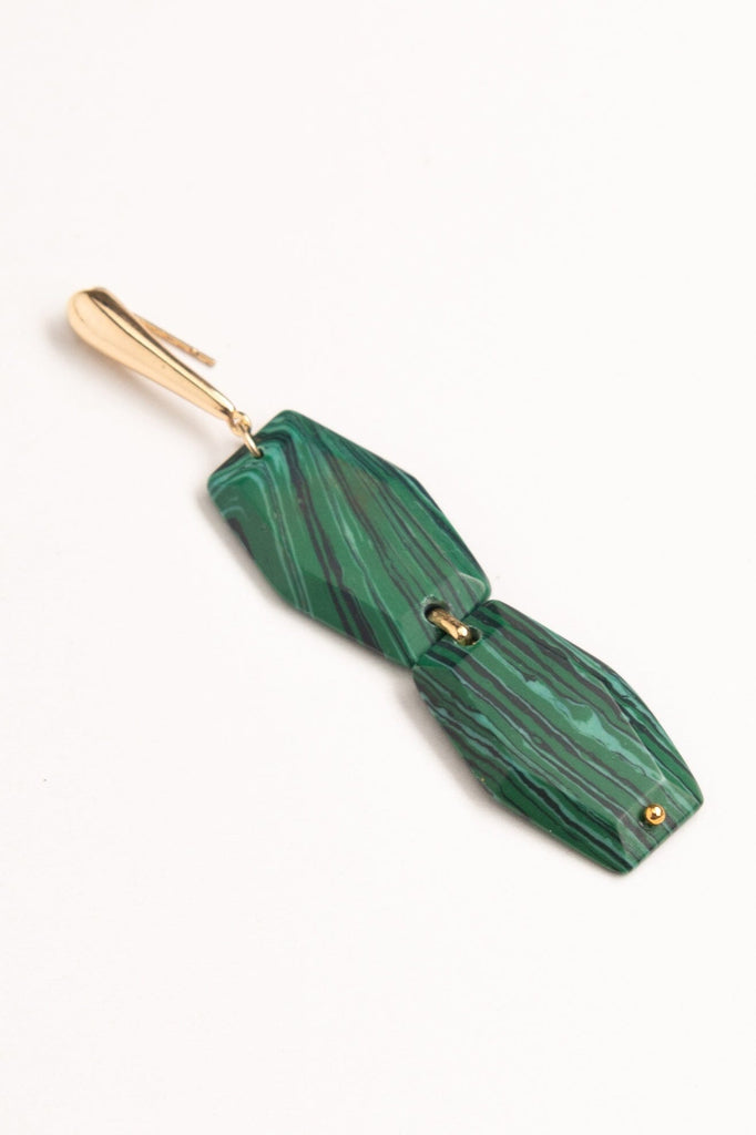 Cadmium Green Double Drop Earrings - Nakamol