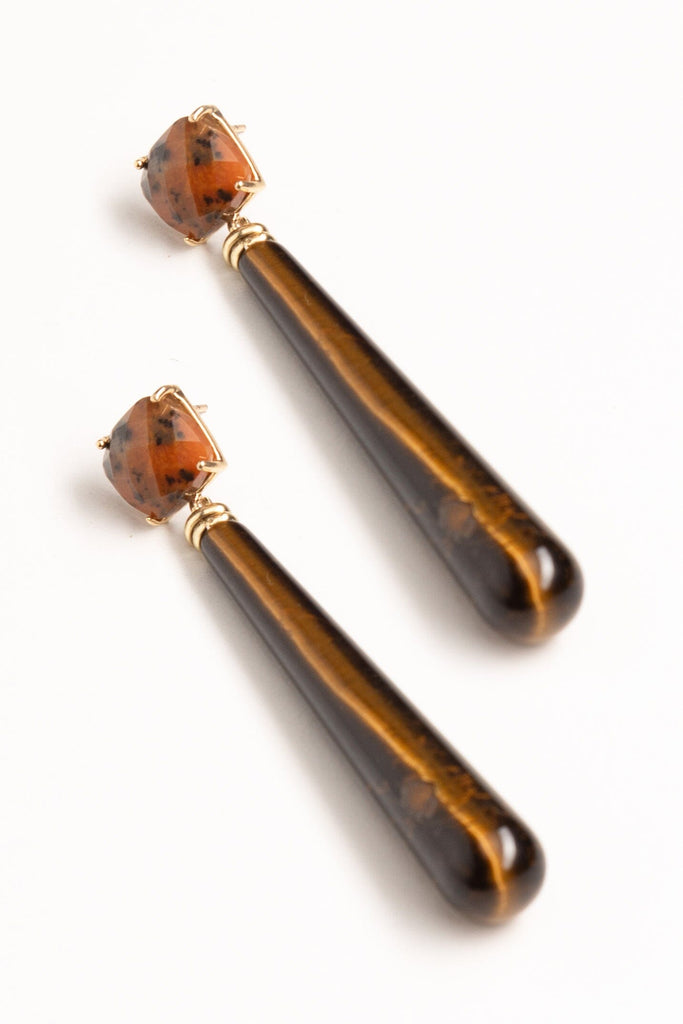 Tiger Eye Drop Earrings - Nakamol