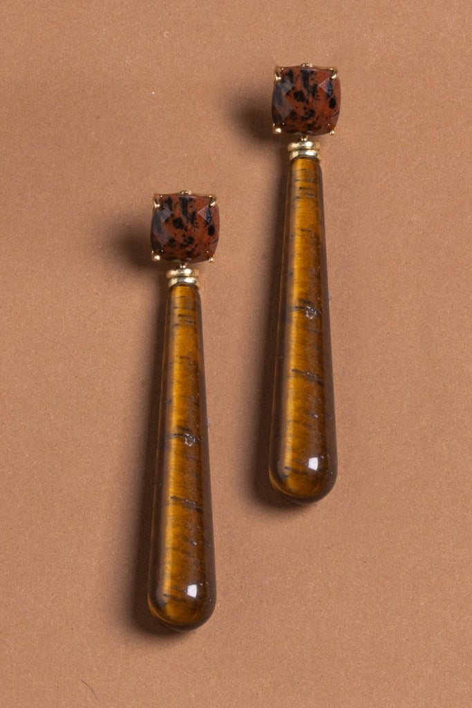 Tiger Eye Drop Earrings - Nakamol