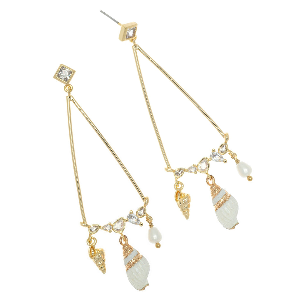 GOLD CHAIN DROP FRINGE EARRINGS - Nakamol